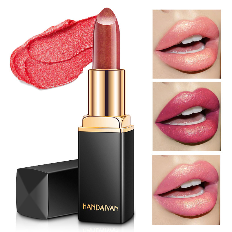 Shiny Metallic Lipstick Pearlescent Color Temperature Change Lipstick Gilt Lipstick - Image 9