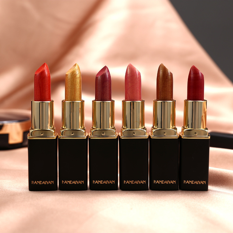 Shiny Metallic Lipstick Pearlescent Color Temperature Change Lipstick Gilt Lipstick - Image 10
